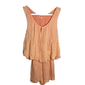 REBECCA MINKOFF ROMPER GENE SILK PLAY SUIT ROMPER PINK SIZE S